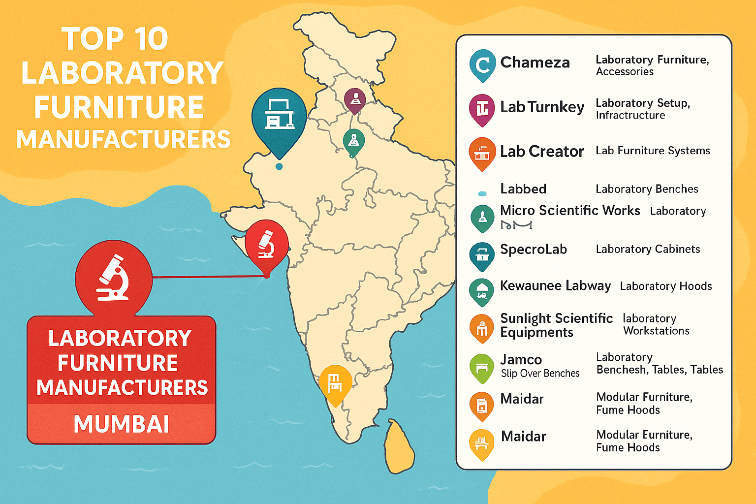 top 10 laboratory furniture manufacturers in india